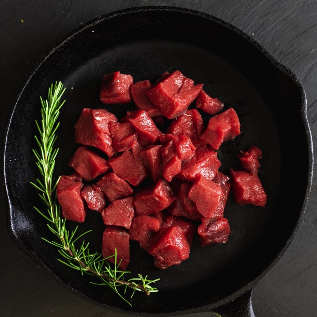 Venison diced