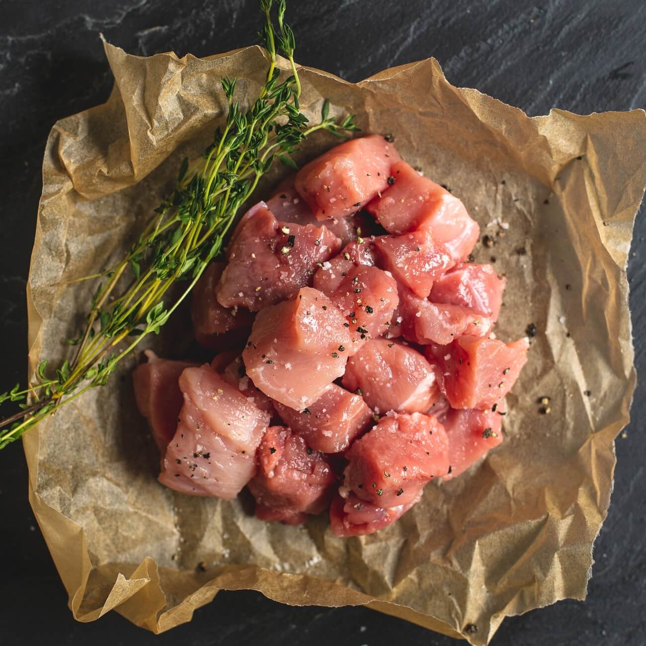 Pork diced