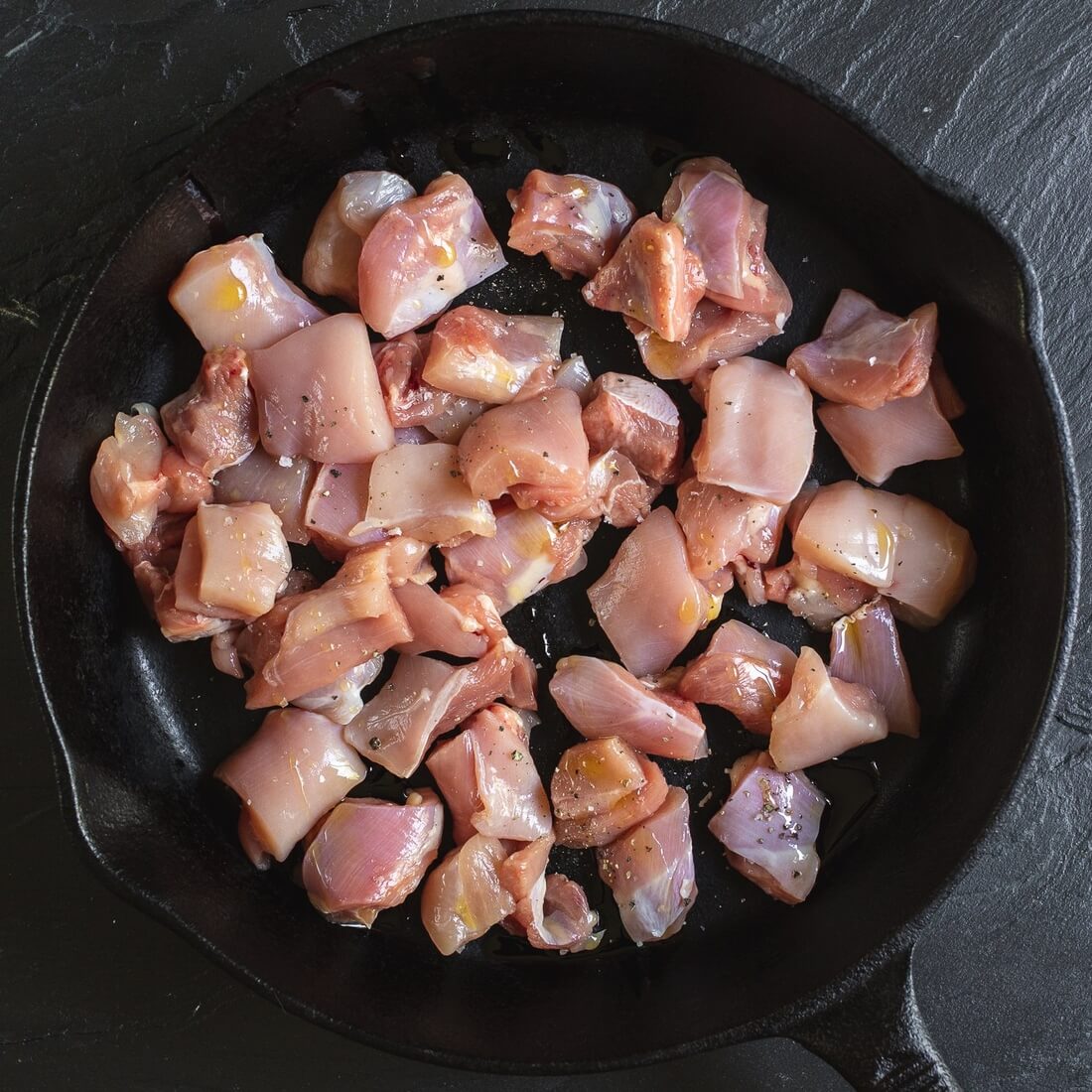 Chicken diced leg