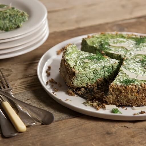 Spinach, ricotta and herb cheesecake recipe / Riverford