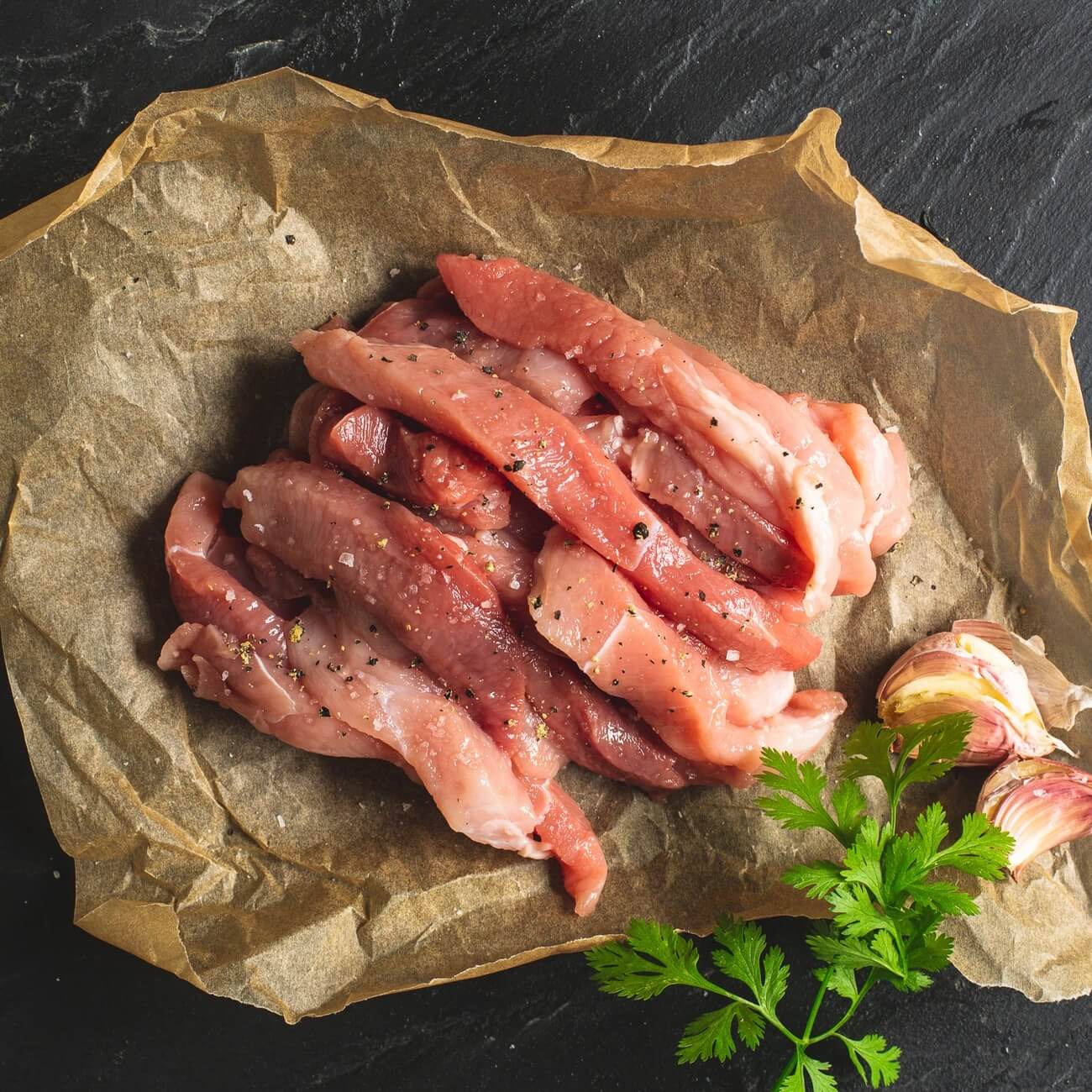 Pork stir fry strips