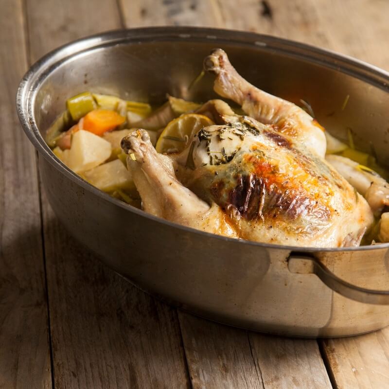 Winter pot roast chicken and celeriac recipe / Riverford