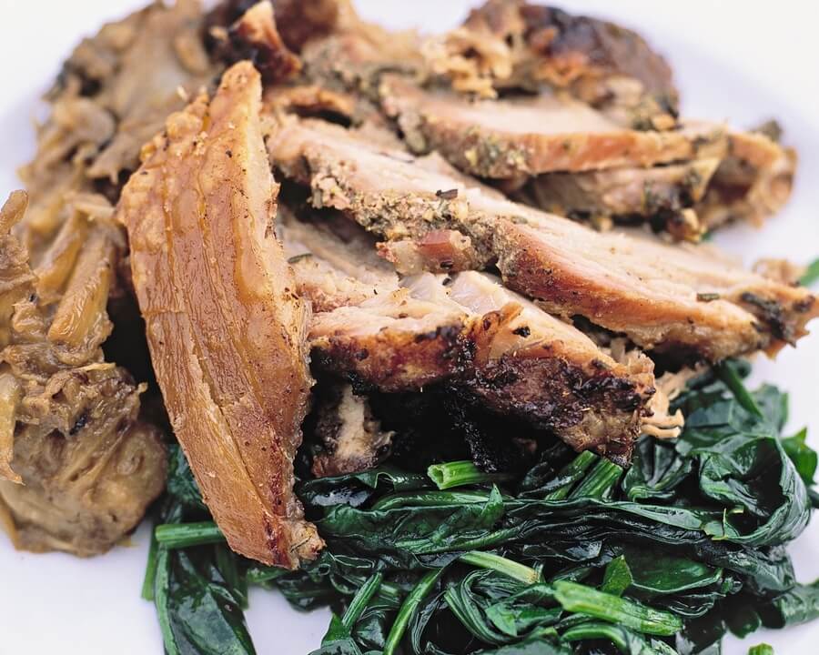 Atafu (porchetta) pork with braised fennel recipe / Riverford
