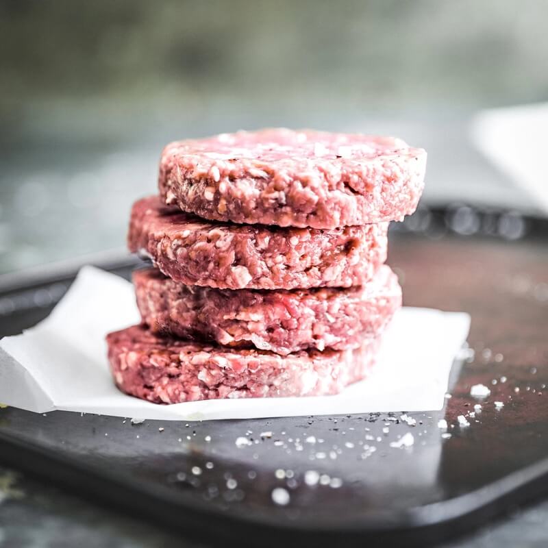 Organic Beef burgers (gluten free) x4, 400g / Riverford