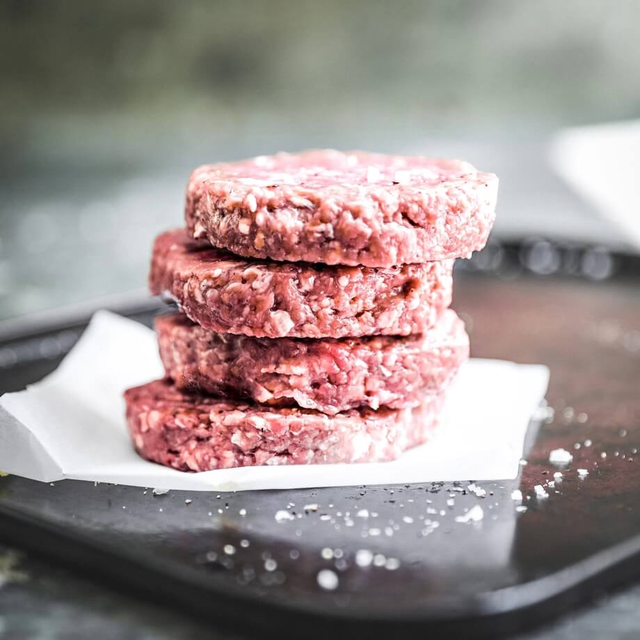 Organic Beef burgers (gluten free) x4, 400g / Riverford