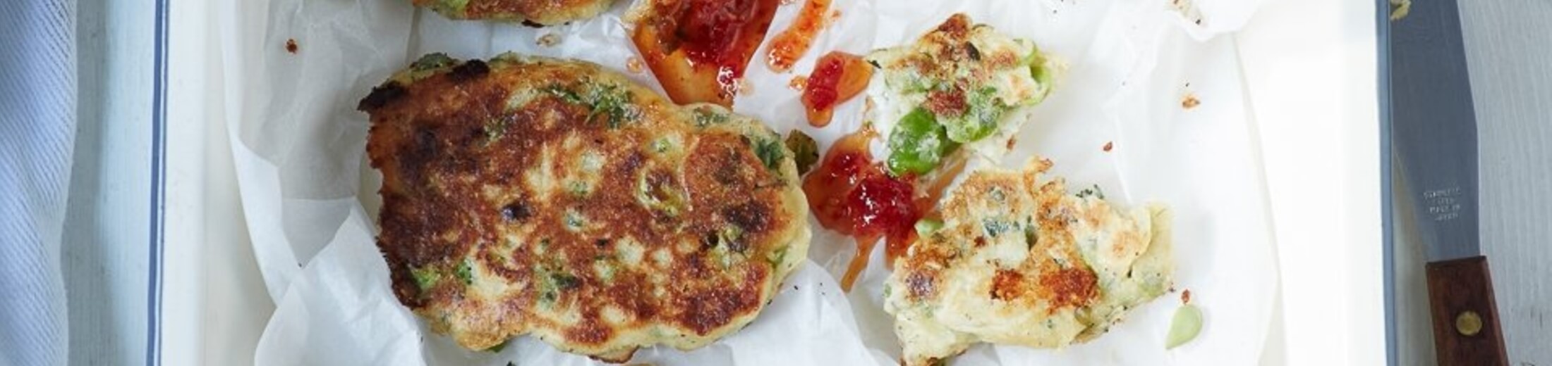Broad bean fritters recipe / Riverford
