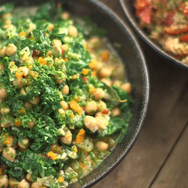 Spanishstyle Swiss chard with chickpeas recipe / Riverford