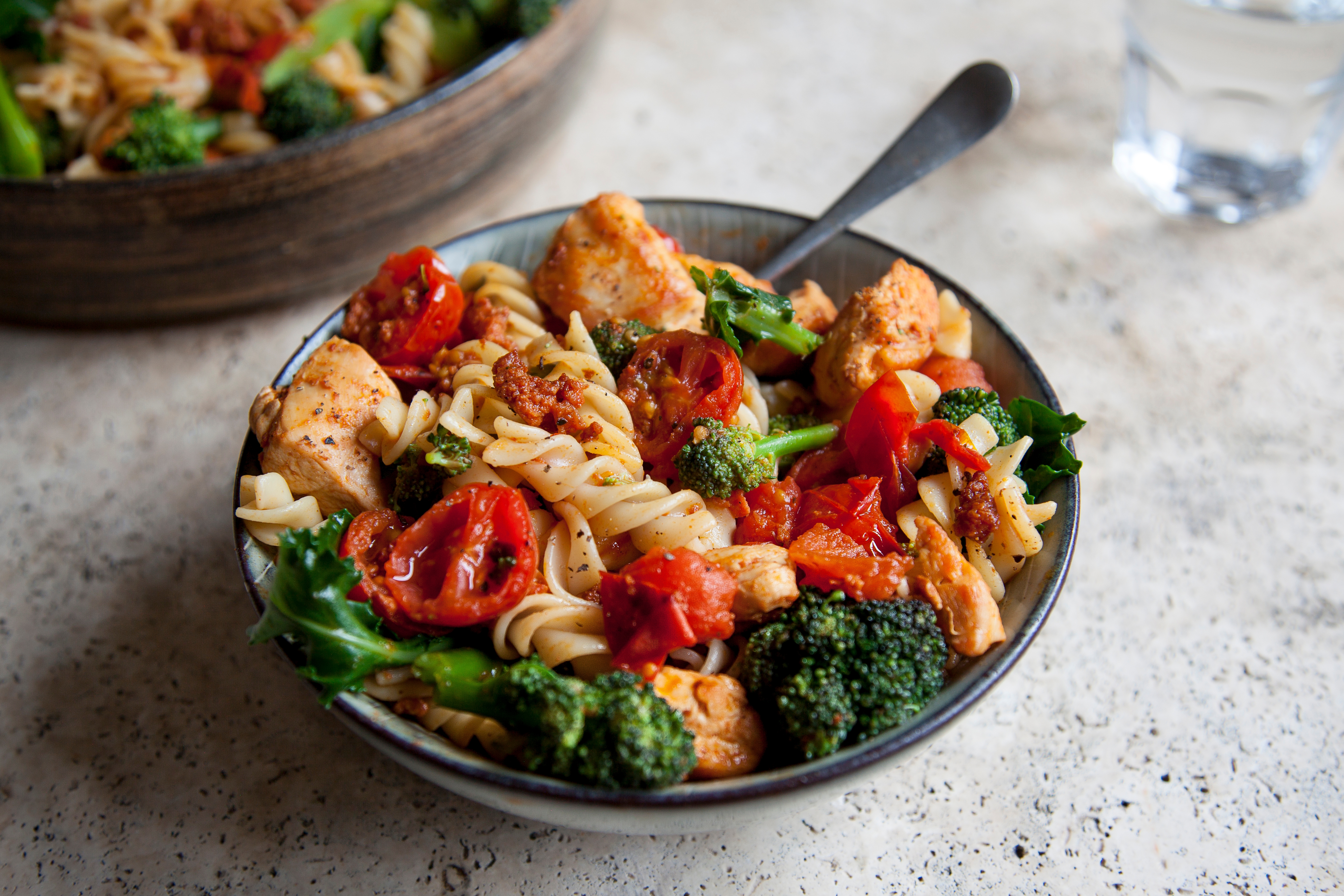 Chicken And Chorizo Pasta With Spinach Recipe Riverford