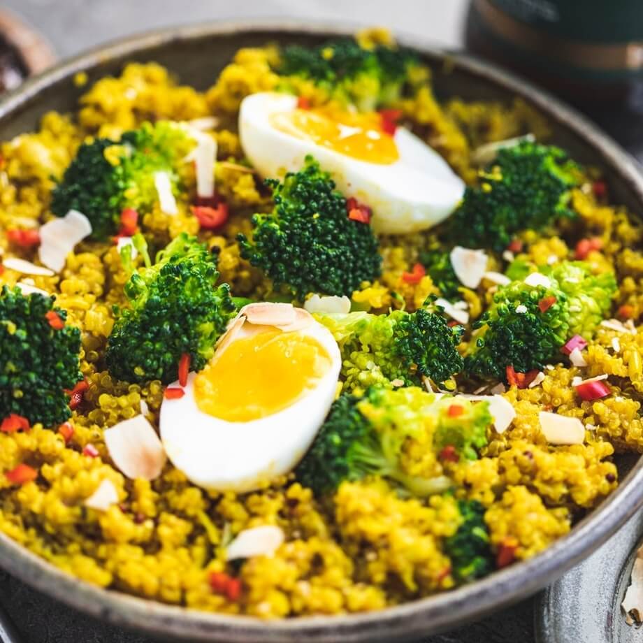 Curried parsnip quinoa with apple and toasted hazelnuts / Riverford