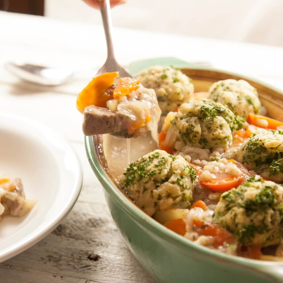 Sausage, kale and barley stew recipe / Riverford