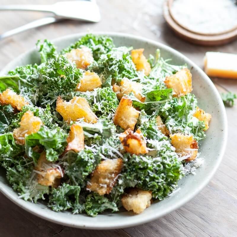 Kale caesar salad recipe / Riverford