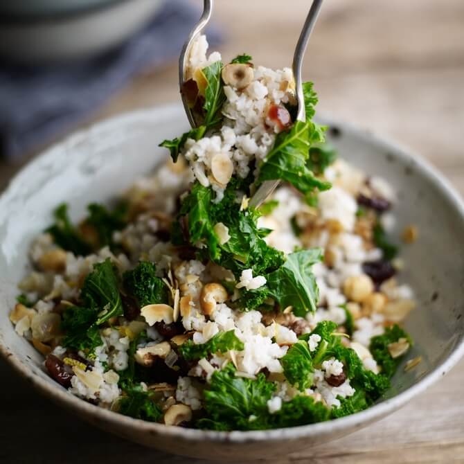 Red Russian kale risotto recipe / Riverford