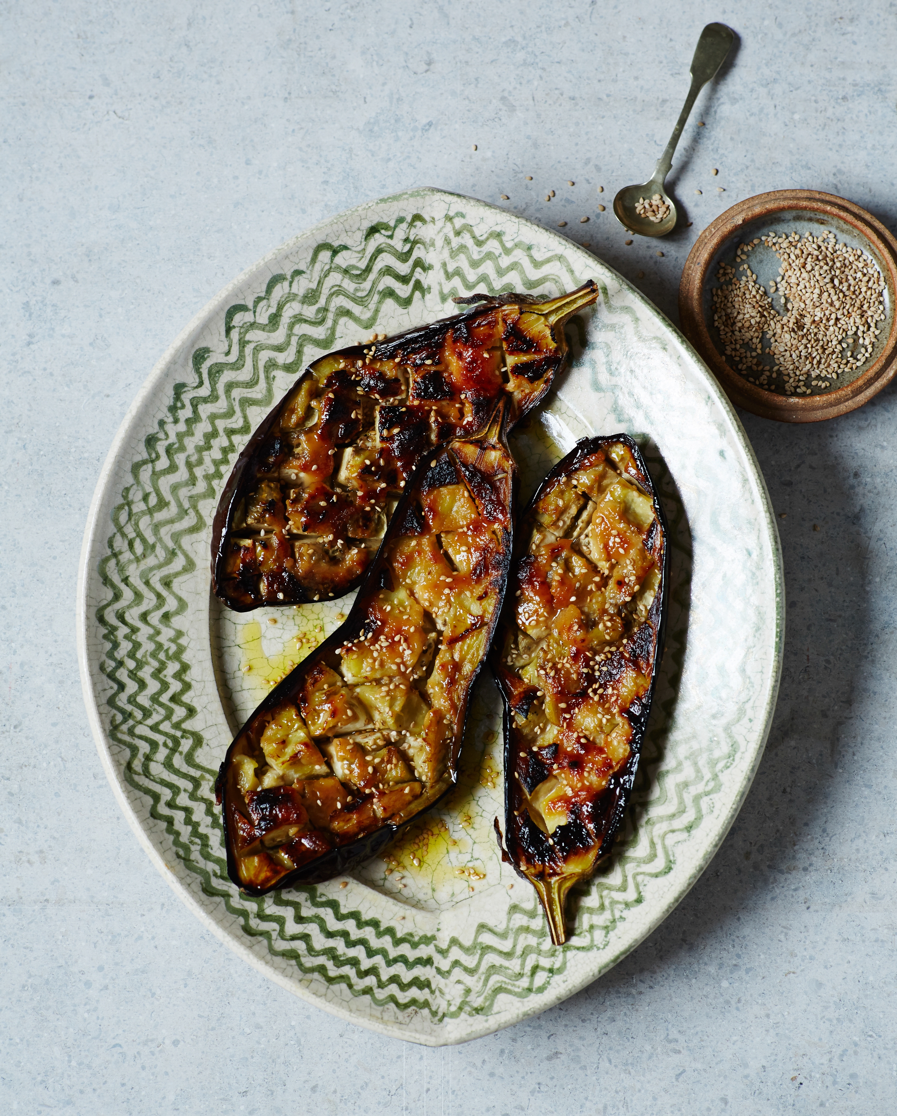 Miso-glazed aubergines recipe / Riverford