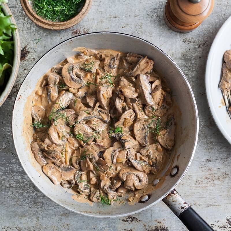 Mushroom & dill stroganoff recipe / Riverford