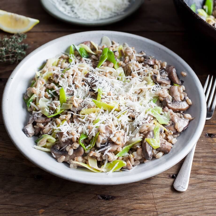 Mushroom and leek pilaf recipe / Riverford