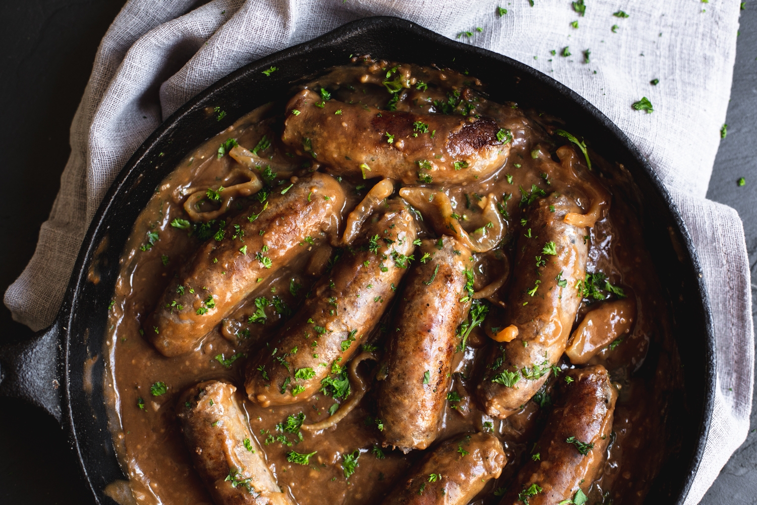 Sausages, bacon and burgers