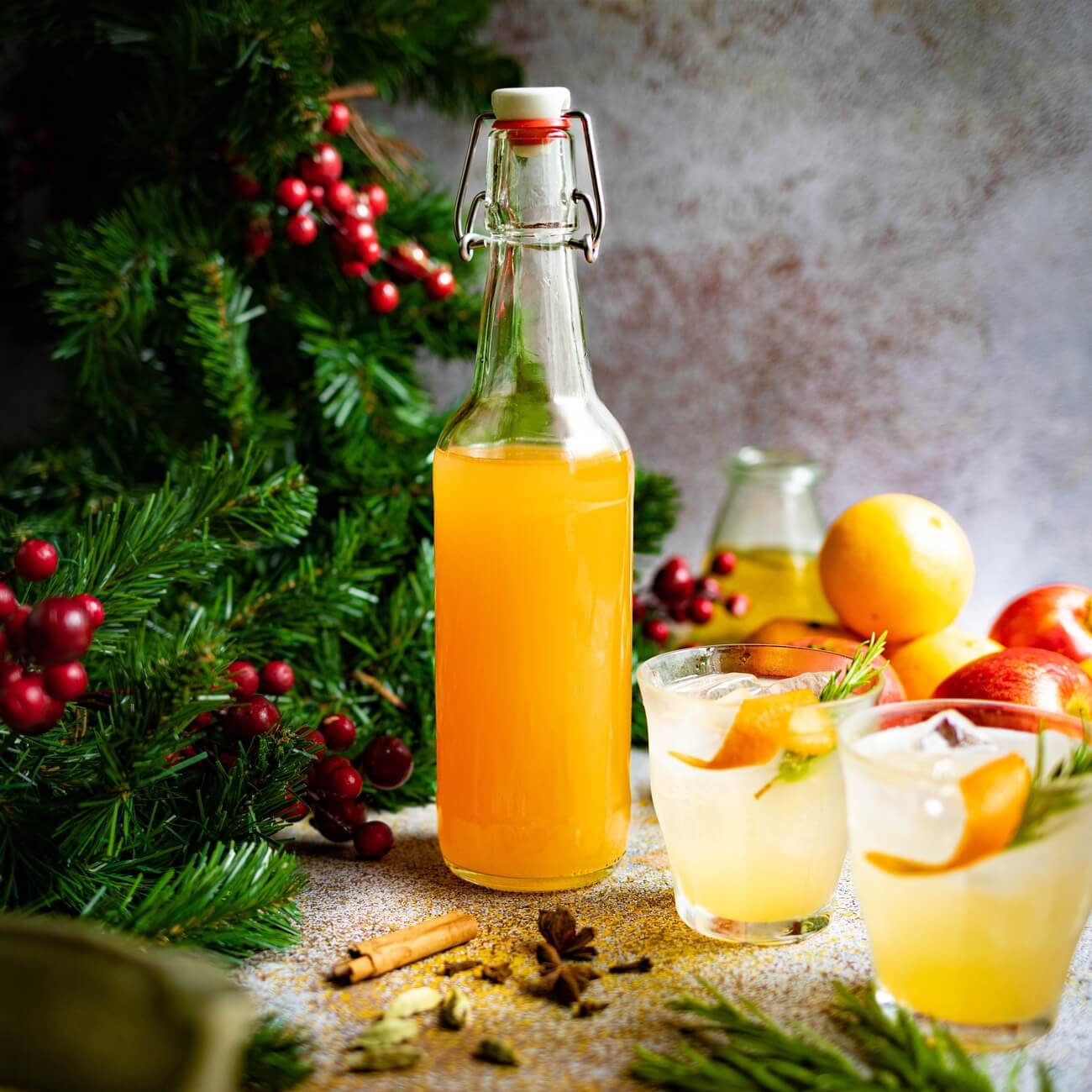 Organic Christmas Clementine, Apple & Rosemary Shrub Kit / Riverford