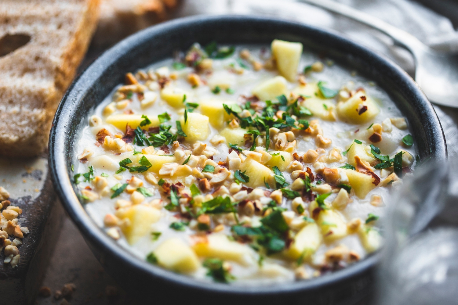 Celeriac, Apple & White Bean Soup recipe / Riverford