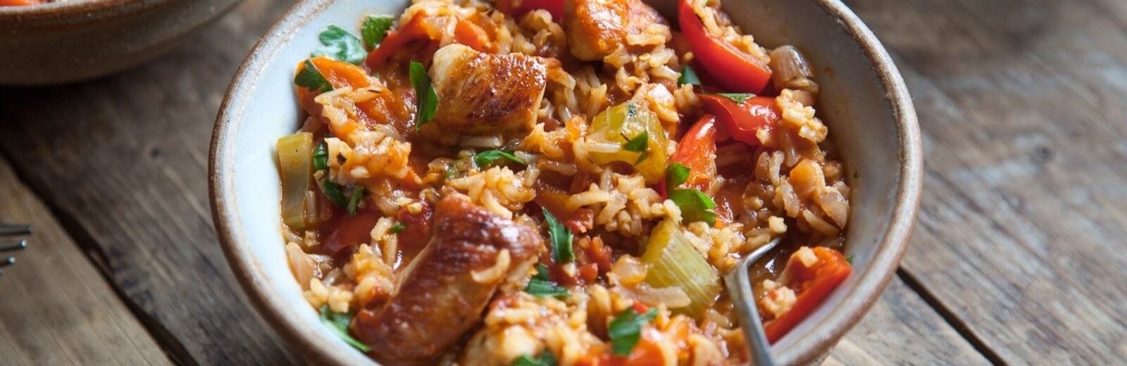 Cajun chicken jambalaya recipe / Riverford
