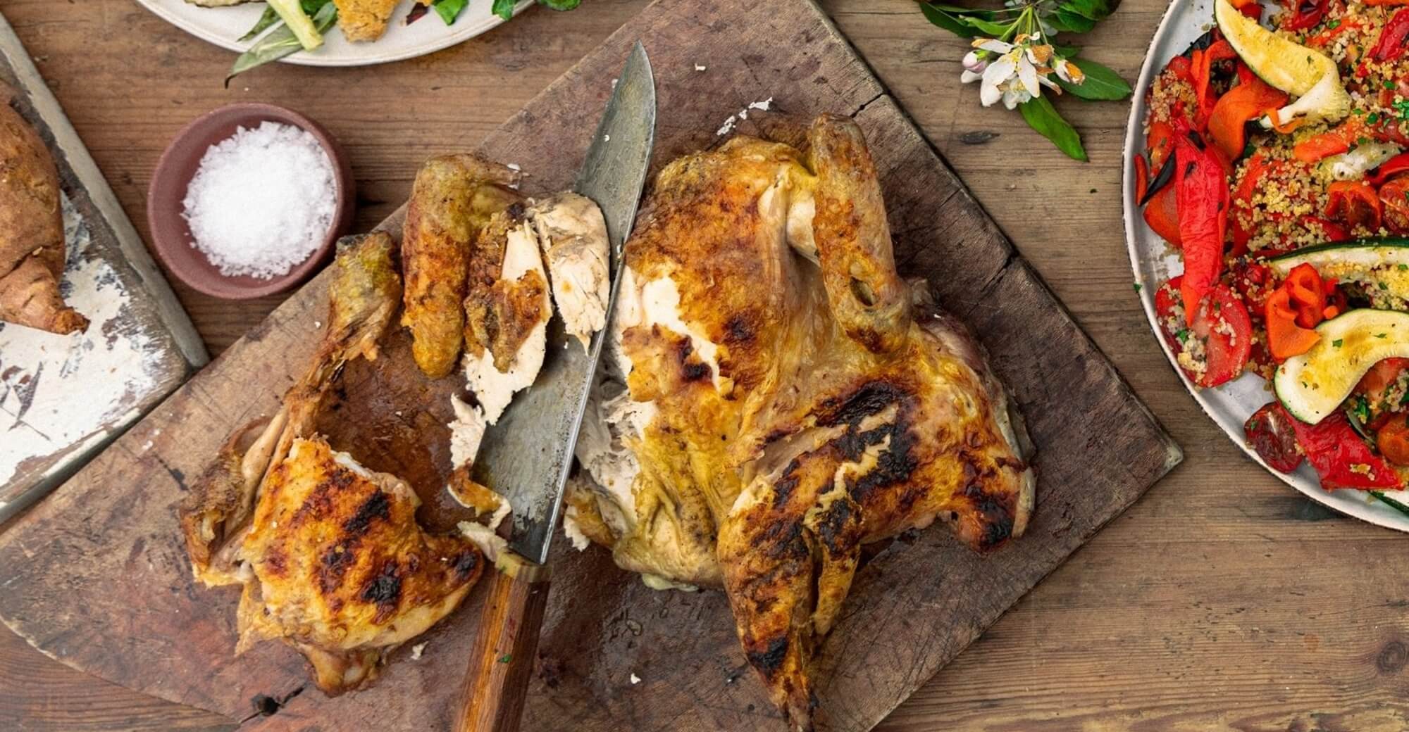 BBQ spatchcock chicken recipe / Riverford