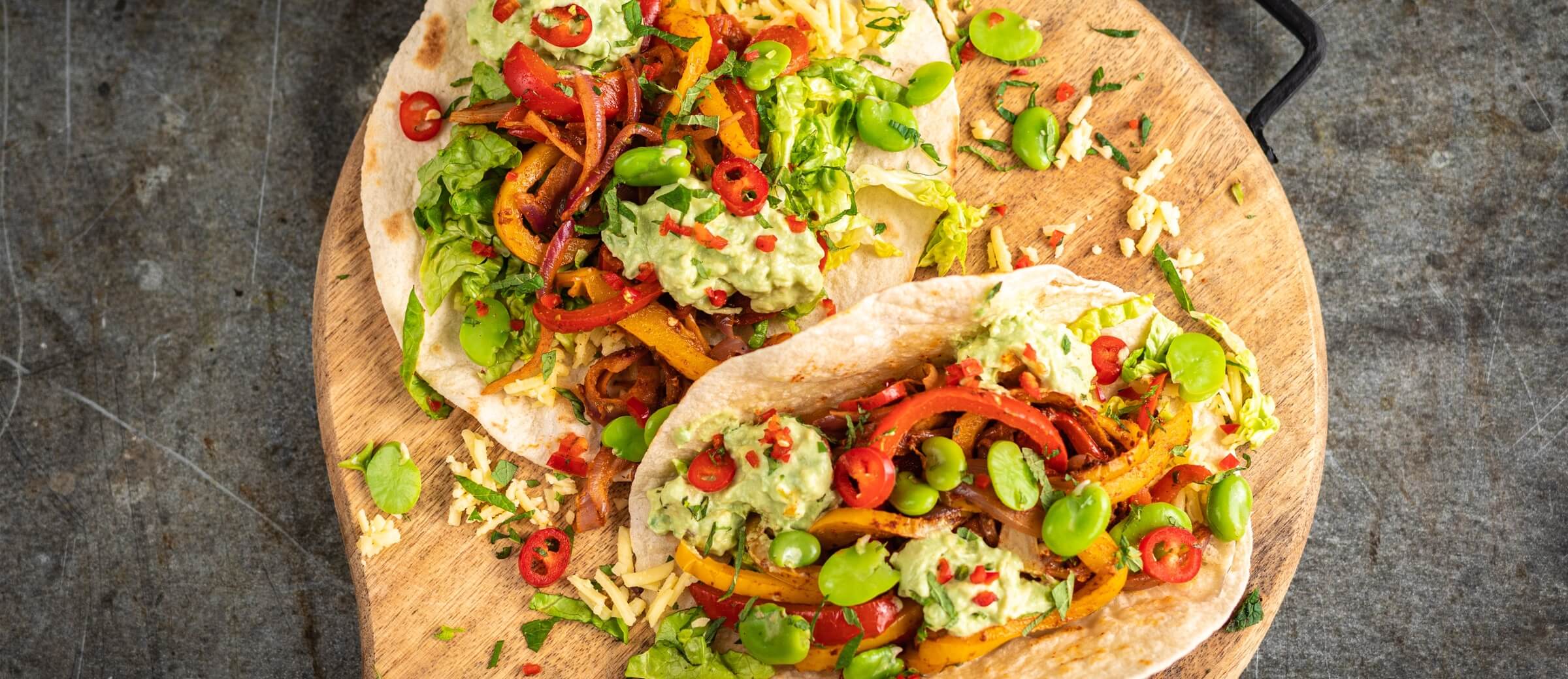 Veg Tacos with Avocado Yogurt recipe / Riverford