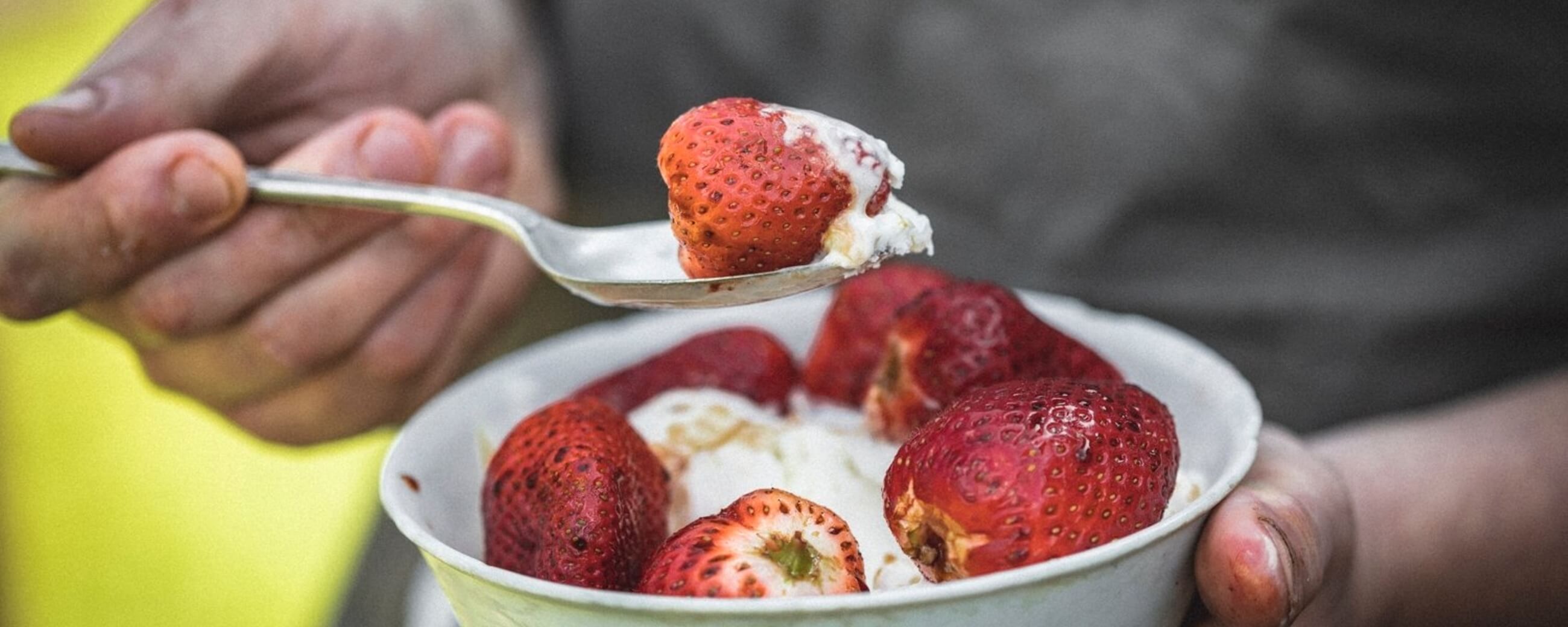 Balsamic Bbq Strawberries With Ice Cream Recipe Riverford
