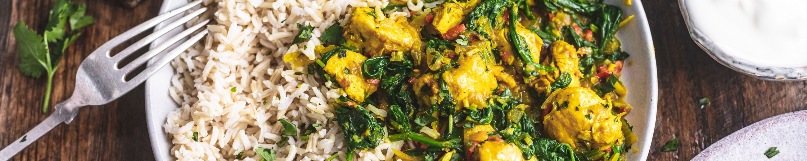 Lemony chicken and spinach curry recipe / Riverford
