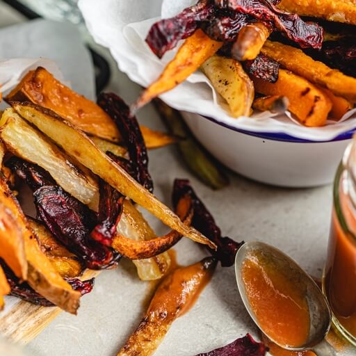 Rainbow Root Fries recipe / Riverford