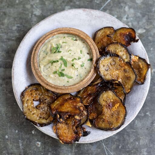 Aubergine & Parmesan crisps recipe / Riverford