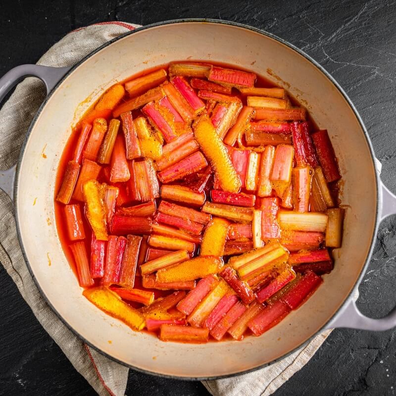 Simple poached rhubarb recipe / Riverford