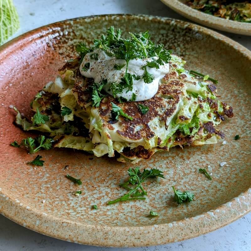 Scandi, cheesy cabbage fritters recipe / Riverford