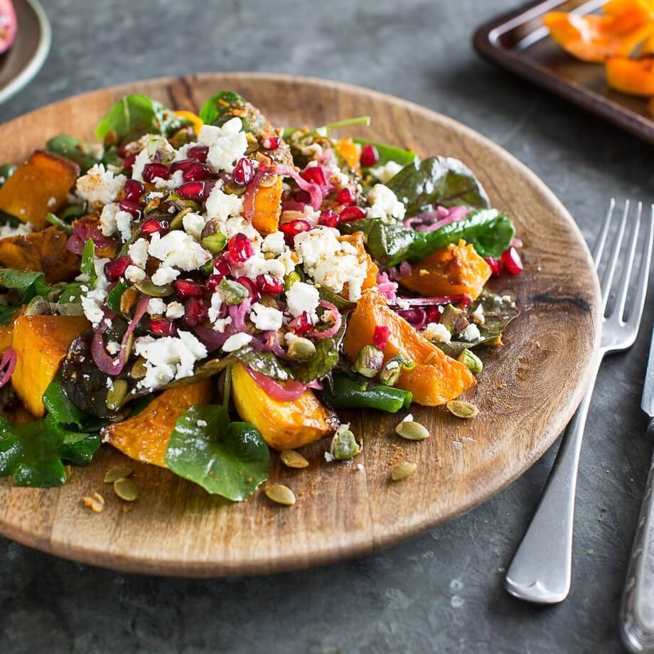 Butternut, red onion & pumpkin seed salad recipe / Riverford