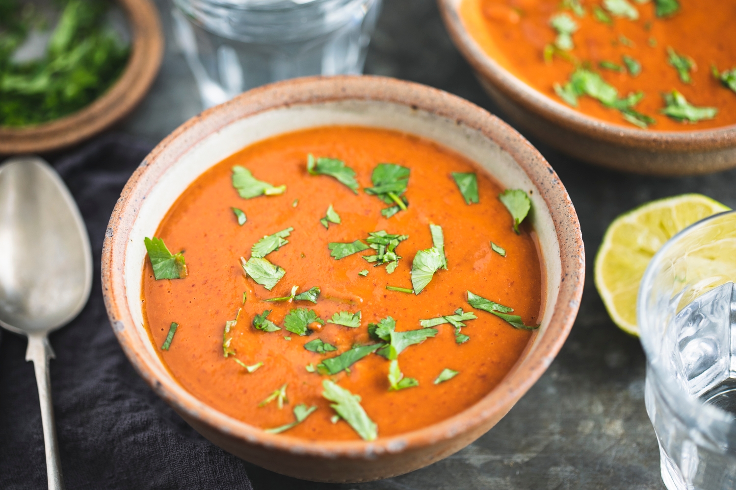 Roasted red pepper soup recipe / Riverford