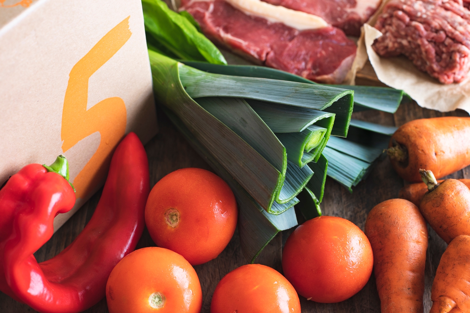 Quick organic veg box plus meat – small