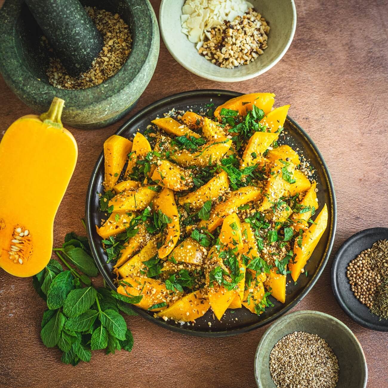 Squash, dukkah & mint kit