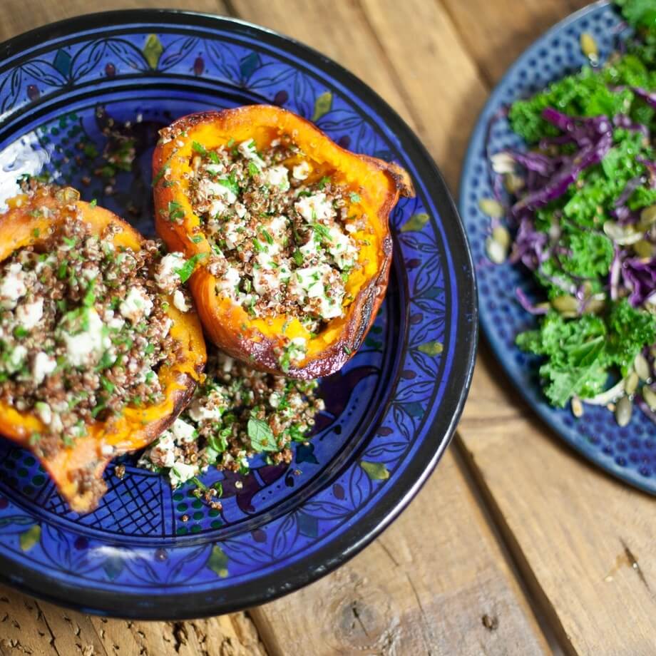 Warm red cabbage salad with toasted walnuts and blue cheese / Riverford