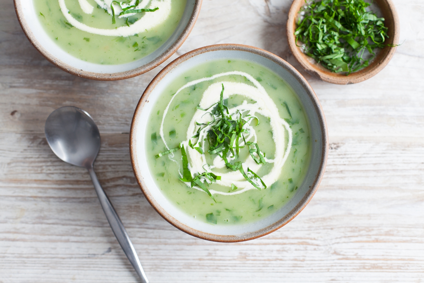 Wild garlic and potato soup recipe / Riverford